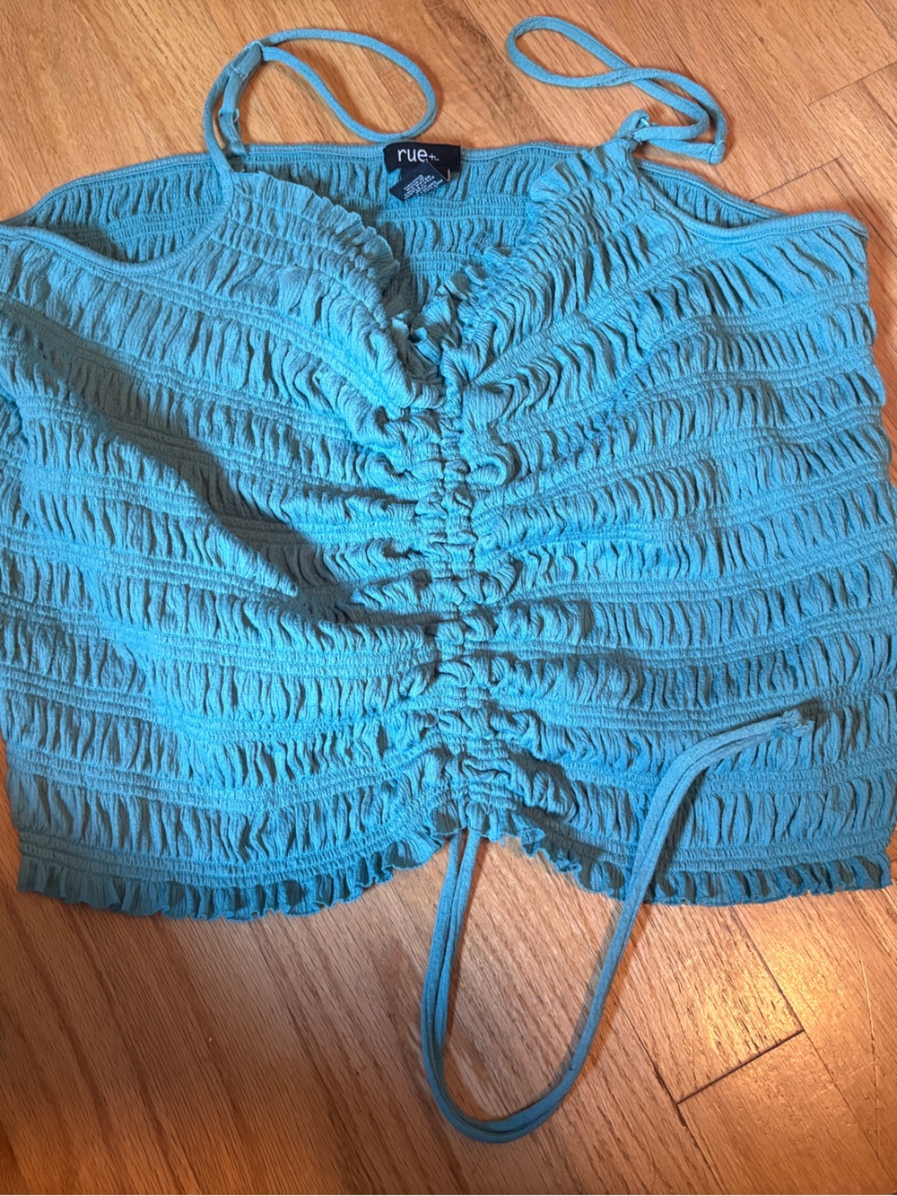 rue21 Turquoise Ruched Camisole Crop Top